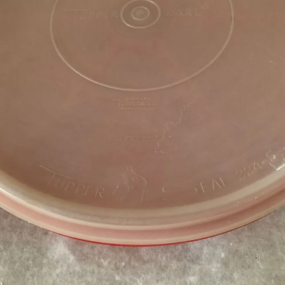 Vintage Tupperware Red Party Susan 405-9 With 224-5 Lid